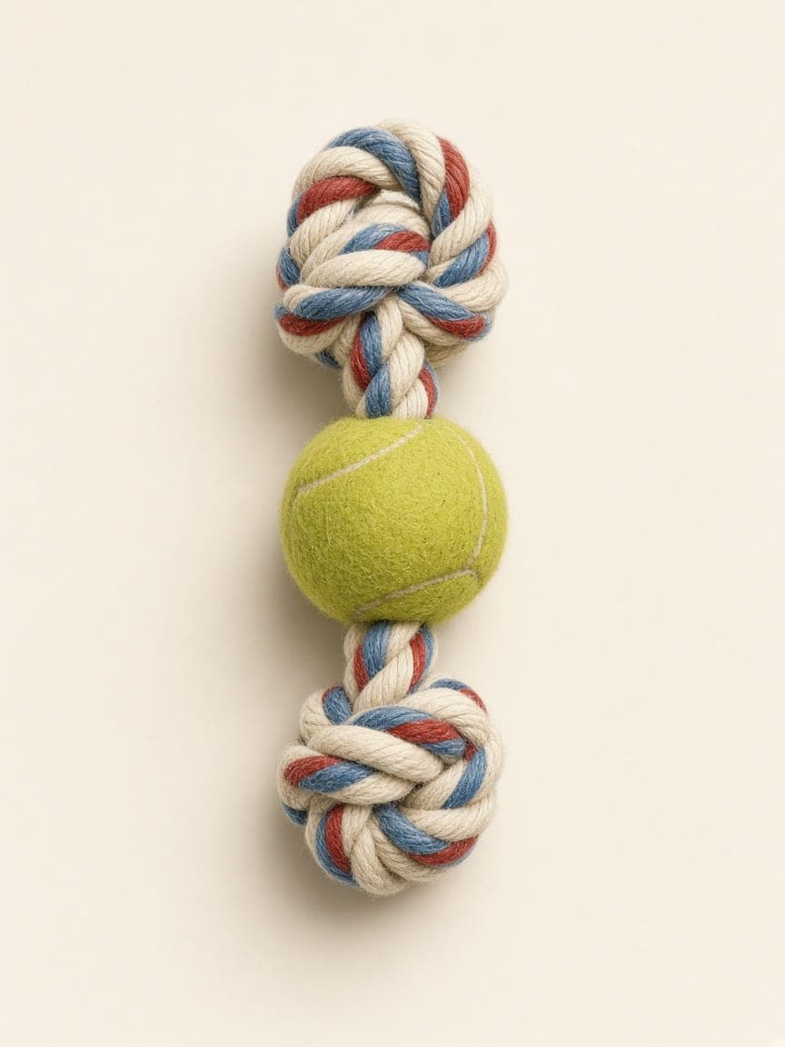 Brinquedo corda e bola para cão