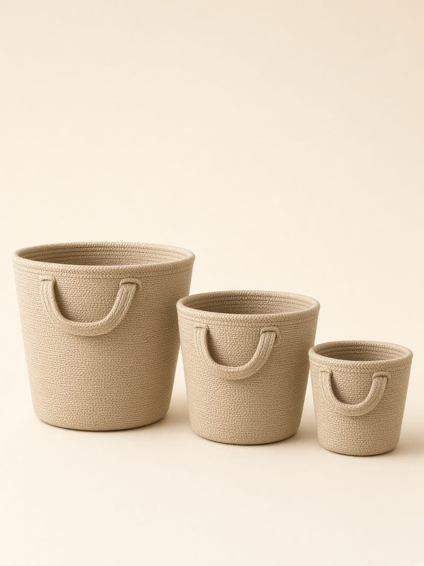 Conjunto 3 cestos de arrumação em tecido