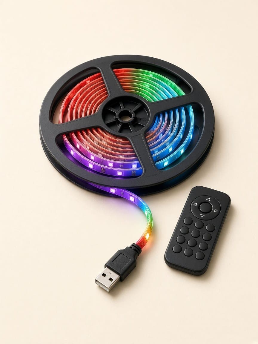 Fita LED USB 5 m com comando